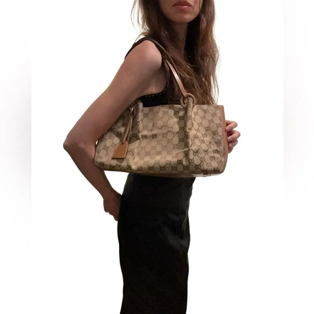 Gucci Beige and Brown GG Canvas Tote - Picture 14 of 15
